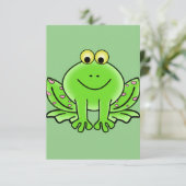 Cartoon Frosch     Dankeskarte (Stehend Vorderseite)