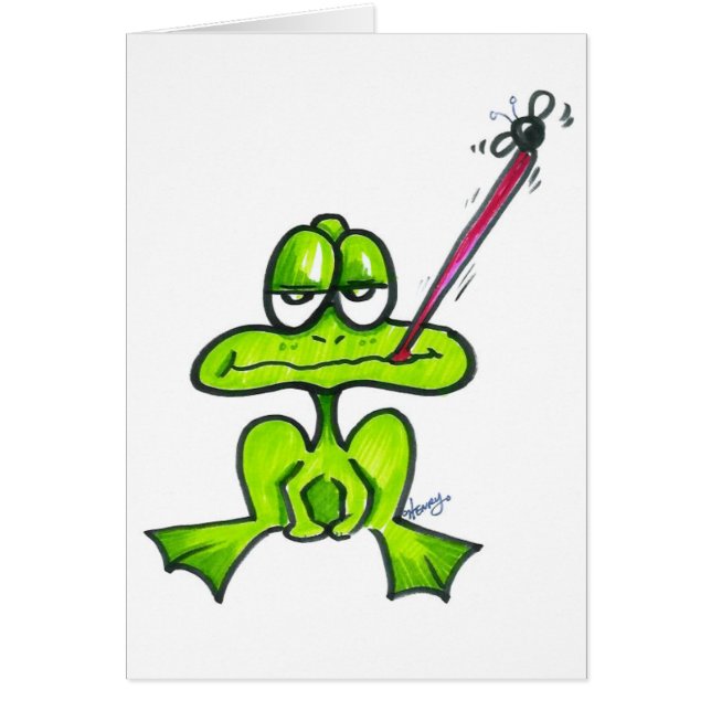 Cartoon-Frosch, der eine Fliege isst (Vorne)