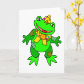 Cartoon-Frosch-Geburtstags-Karte Karte (Gelbe Blume)