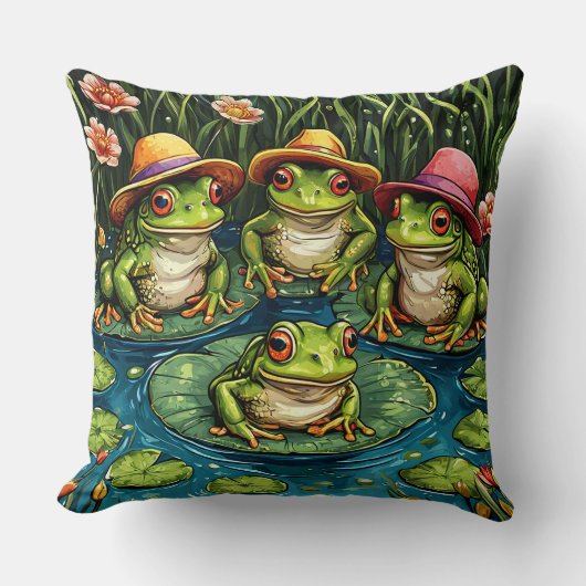 Cartoon Frosch Kissen (Vorderseite)
