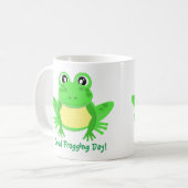 Cartoon Frosch Niedlich Green Kaffeetasse (Vorderseite Links)