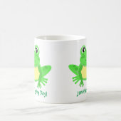 Cartoon Frosch Niedlich Green Kaffeetasse (Mittel)