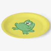 Cartoon Frosch Pappteller (Schrägansicht)