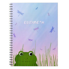 Cartoon Frosch pinkeln durch Grasdrachenfliegen Notizblock