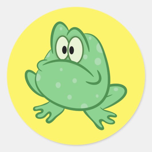Cartoon Frosch Runder Aufkleber (Vorderseite)