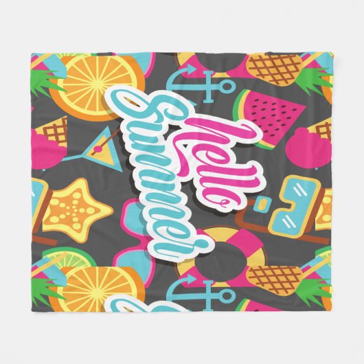 Cartoon Frucht Fleece Blanket (Vorderseite (Horizontal))