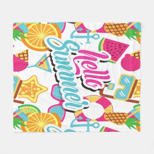 Cartoon Frucht Fleece Blanket (Vorderseite (Horizontal))