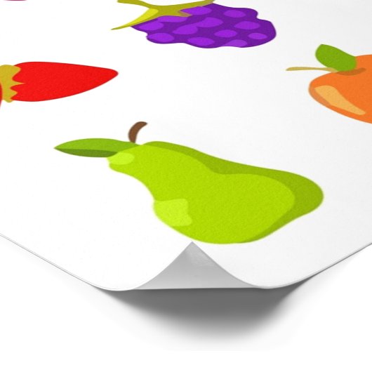 Cartoon-Früchte Vektorclientsammlung Poster (Ecke)