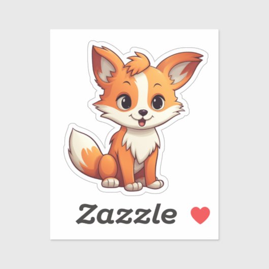 Cartoon Fuchs Aufkleber (Blatt)