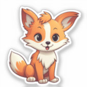 Cartoon Fuchs Aufkleber (Vorderseite)