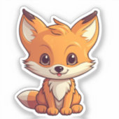 Cartoon Fuchs Aufkleber (Vorderseite)