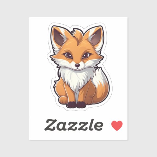 Cartoon Fuchs Aufkleber (Blatt)