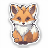 Cartoon Fuchs Aufkleber (Vorderseite)