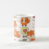 Cartoon Fuchs, Blume: Vintag handgezeichnet Muster Kaffeetasse (Mittel)