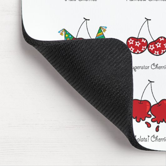 Cartoon Fun Comic Funny Cheeky Red Cherries Cherry Mousepad (Ecke)
