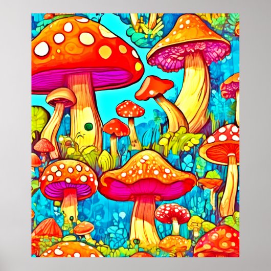 Cartoon Fungi Fantasien Poster (Vorne)