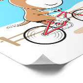 Cartoon Funny Dog Welpenfahrrad Radsport Poster (Ecke)