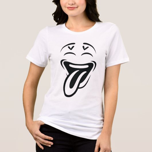 Cartoon Funny Face Tri-Blend Shirt (Vorderseite)