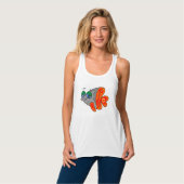cartoon funny fish orange grey tank top (Vorderseite Vollansicht)