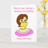 Cartoon Funny Funny Face Mask Lipstick Brünett Geb Karte (Gelbe Blume)