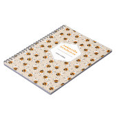 Cartoon Funny Honey Bee Honeycomb Muster Notizblock (Linke Seite)