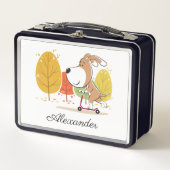 Cartoon Funny Puppy Kick Scooter Metal Lunchbox (Vorderseite)