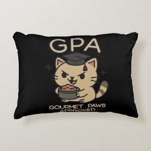 Cartoon Funny Scholar Cat Tunes Paws Dekokissen