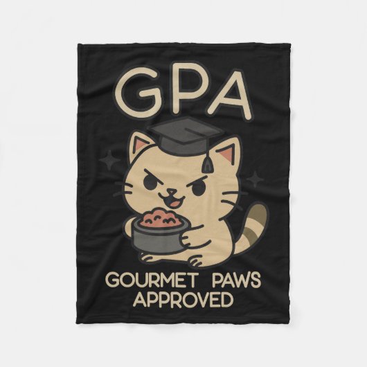 Cartoon Funny Scholar Cat Tunes Paws Fleecedecke (Vorderseite)
