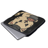 Cartoon Funny Scholar Cat Tunes Paws Laptopschutzhülle (Vorne Knopf)