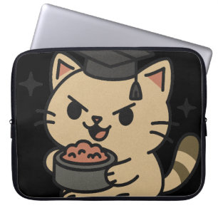 Cartoon Funny Scholar Cat Tunes Paws Laptopschutzhülle