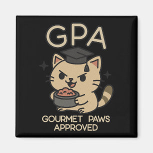 Cartoon Funny Scholar Cat Tunes Paws Magnet