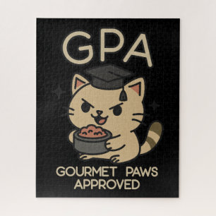 Cartoon Funny Scholar Cat Tunes Paws Puzzle