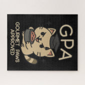 Cartoon Funny Scholar Cat Tunes Paws Puzzle (Horizontal)