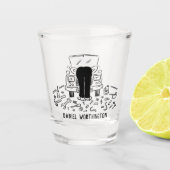 Cartoon für Autoreparaturen und Wartung. Schnapsglas (Vorderseite)