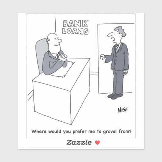 Cartoon für Bankkredite Aufkleber (Blatt)