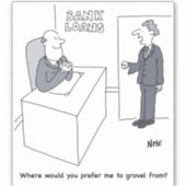 Cartoon für Bankkredite Aufkleber (Vorderseite)