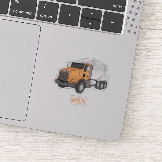 Cartoon für Betonmischer Aufkleber (Ausschnitt)