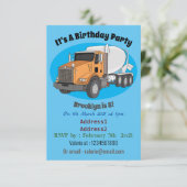 Cartoon für Betonmischer Einladung (Stehend Vorderseite)