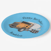 Cartoon für Betonmischer Pappteller (Schrägansicht)