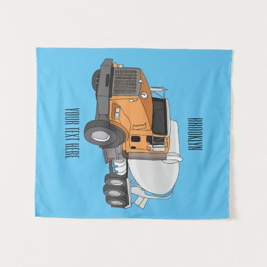 Cartoon für Betonmischer Wandteppich (Vorderseite (Horizontal))