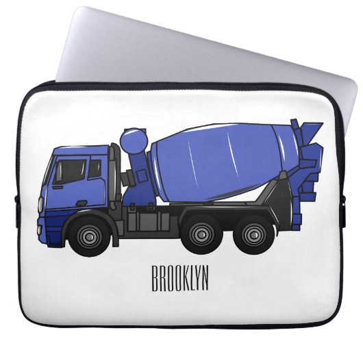 Cartoon für Betonmischfahrzeuge Laptopschutzhülle (Vorderseite)