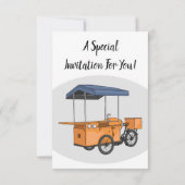 Cartoon für Bike-Food-Karren Einladung (Rückseite)