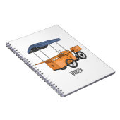 Cartoon für Bike-Food-Karren Notizblock (Rechte Seite)