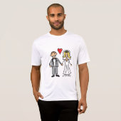 Cartoon für Braut und Bräuche - Ihre eigene Nachri T-Shirt (Vorne ganz)