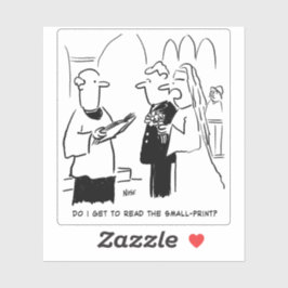 Cartoon für Braut- und Kleindruckhochzeiten. Aufkleber