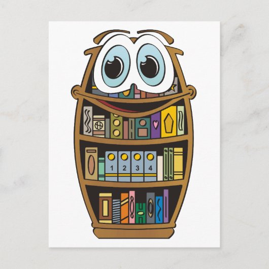 Cartoon für Buchordner Postkarte (Vorderseite)