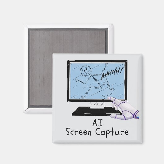 Cartoon für die künstliche Intelligenz Magnet (Vorderseite/Rückseite)