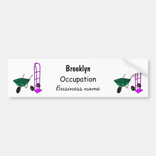 Cartoon für die Schubkarre und den Handwagen Autoaufkleber (Vorne)