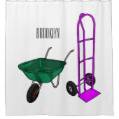 Cartoon für die Schubkarre und den Handwagen Duschvorhang (Vorderseite)