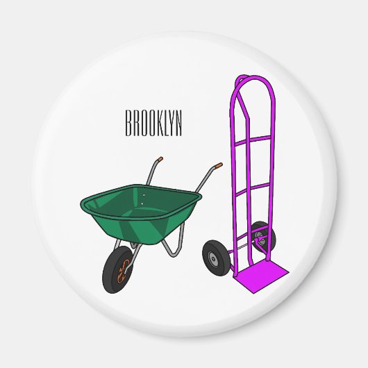 Cartoon für die Schubkarre und den Handwagen Magnet (Vorne)